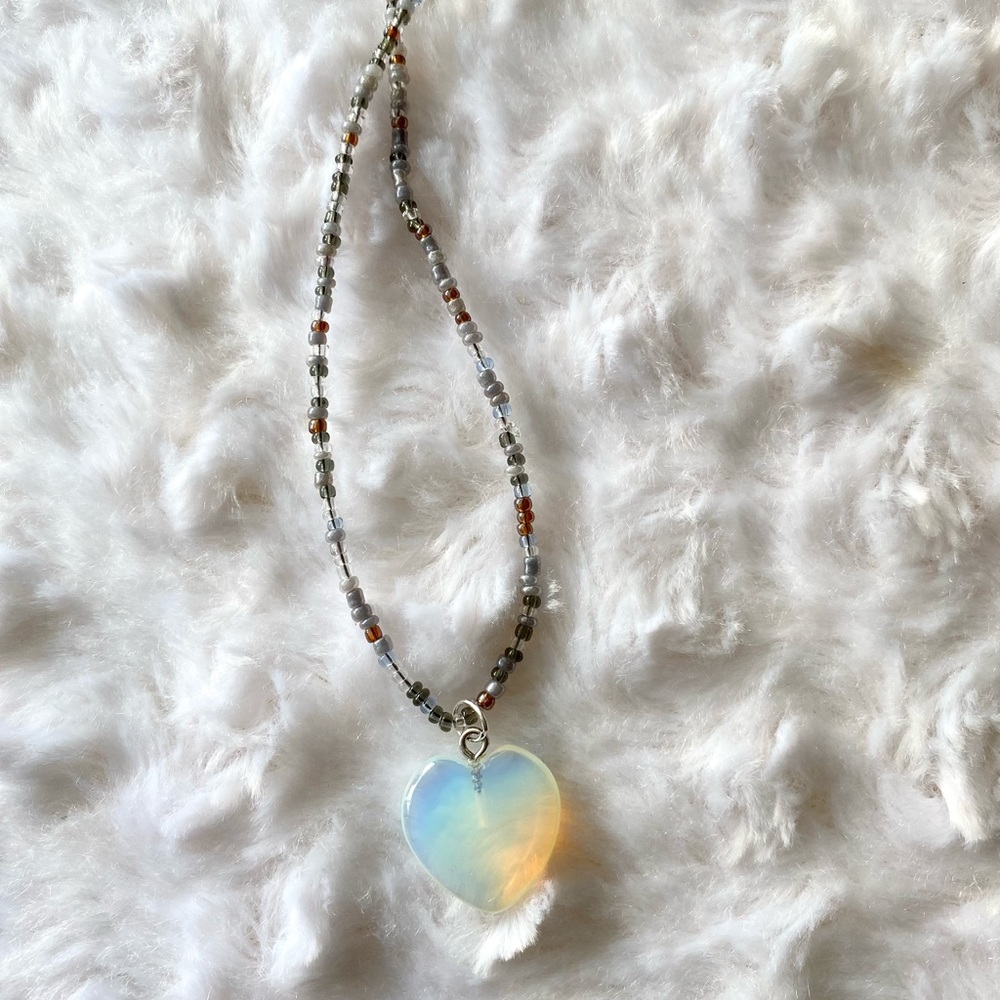 Heart shaped opal necklace